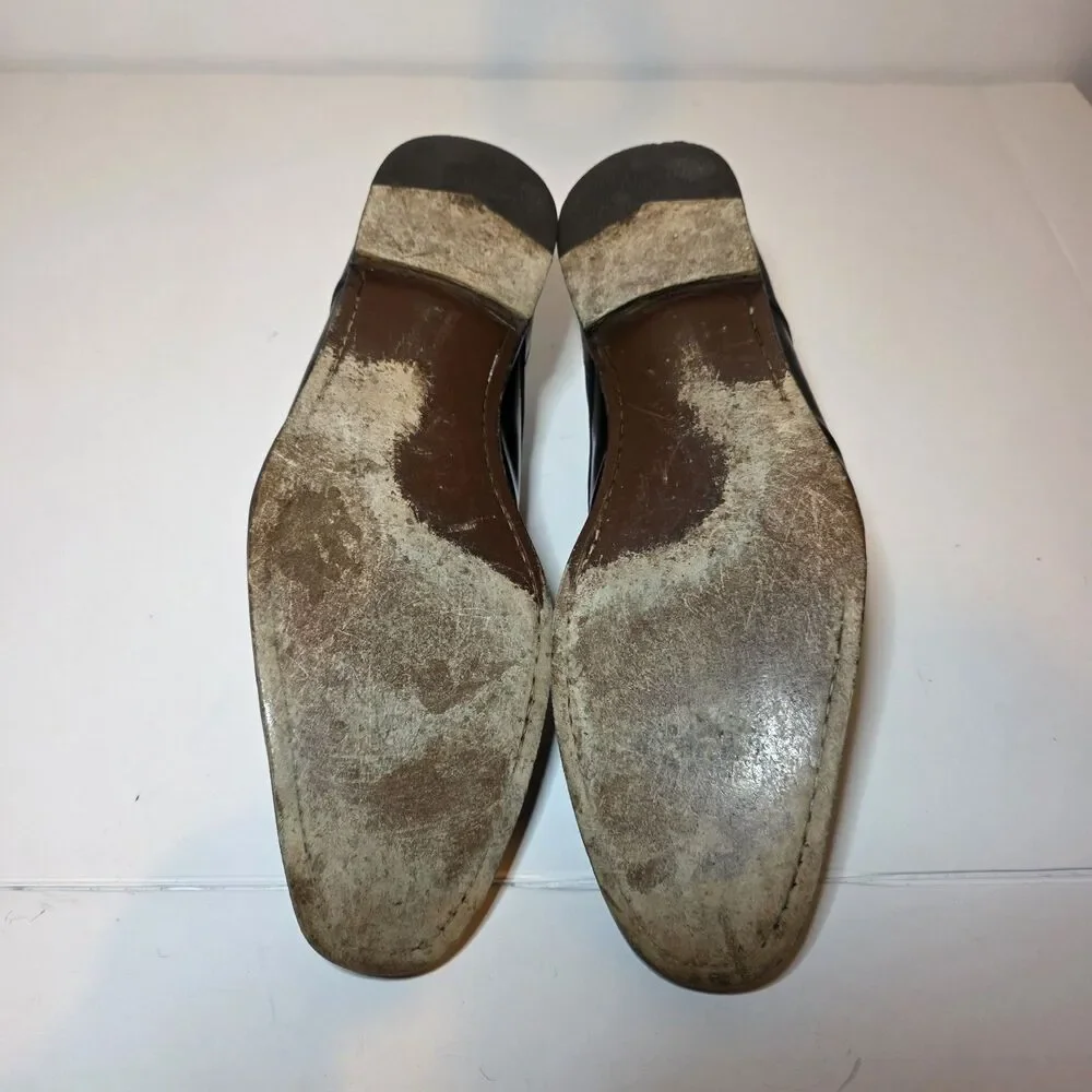 Salvatore Ferragamo Single Monk Strap Black Leather Dress shoes Mens Size 15 D